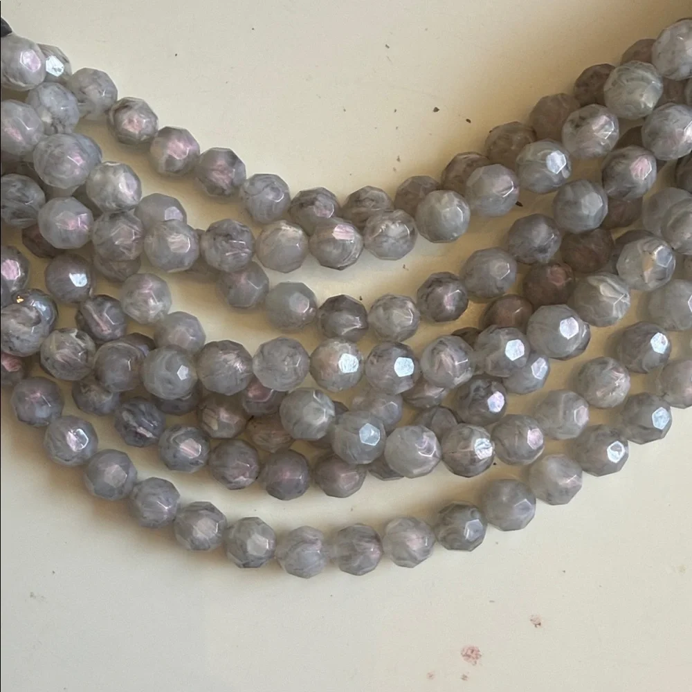 Fairchild Baldwin Gray Multi-Strand Faceted Bead Collar Necklace - Picture 8 of 8